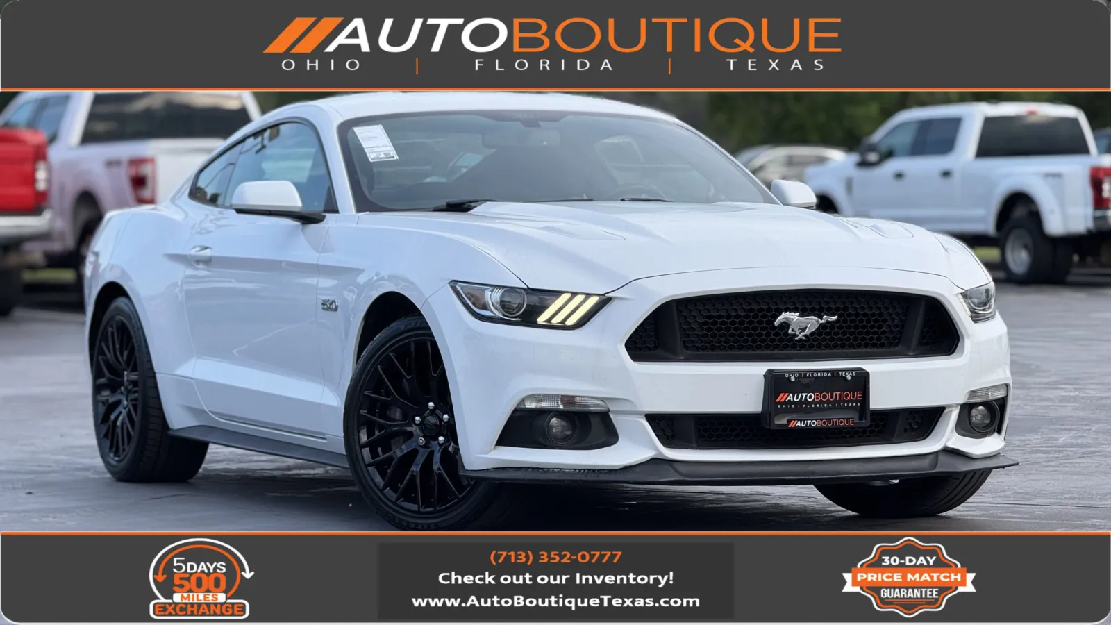 White 2017 Ford Mustang GT for sale in Alvin, TX