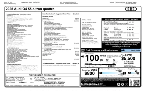 Photos of 2025 Audi Q4 e-tron Prestige for sale in Alvin, TX at Auto Boutique Texas