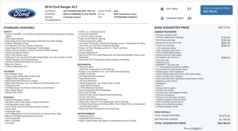 Photos of 2019 Ford Ranger XLT for sale in Alvin, TX at Auto Boutique Texas