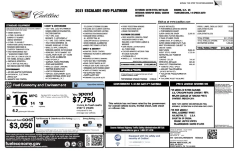 Photos of 2021 Cadillac Escalade Premium Luxury Platinum for sale in Alvin, TX at Auto Boutique Texas
