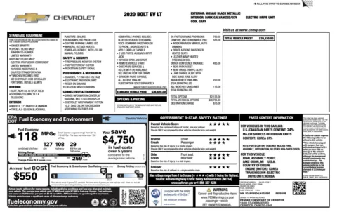 Photos of 2020 Chevrolet Bolt EV LT for sale in Alvin, TX at Auto Boutique Texas