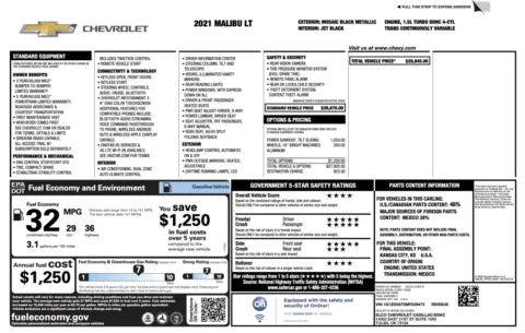 Photos of 2021 Chevrolet Malibu LT for sale in Alvin, TX at Auto Boutique Texas