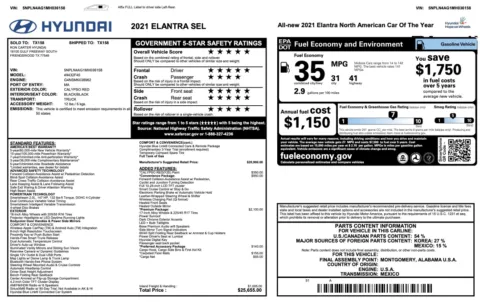 More photos of 2021 Hyundai Elantra SEL at Auto Boutique Texas, TX