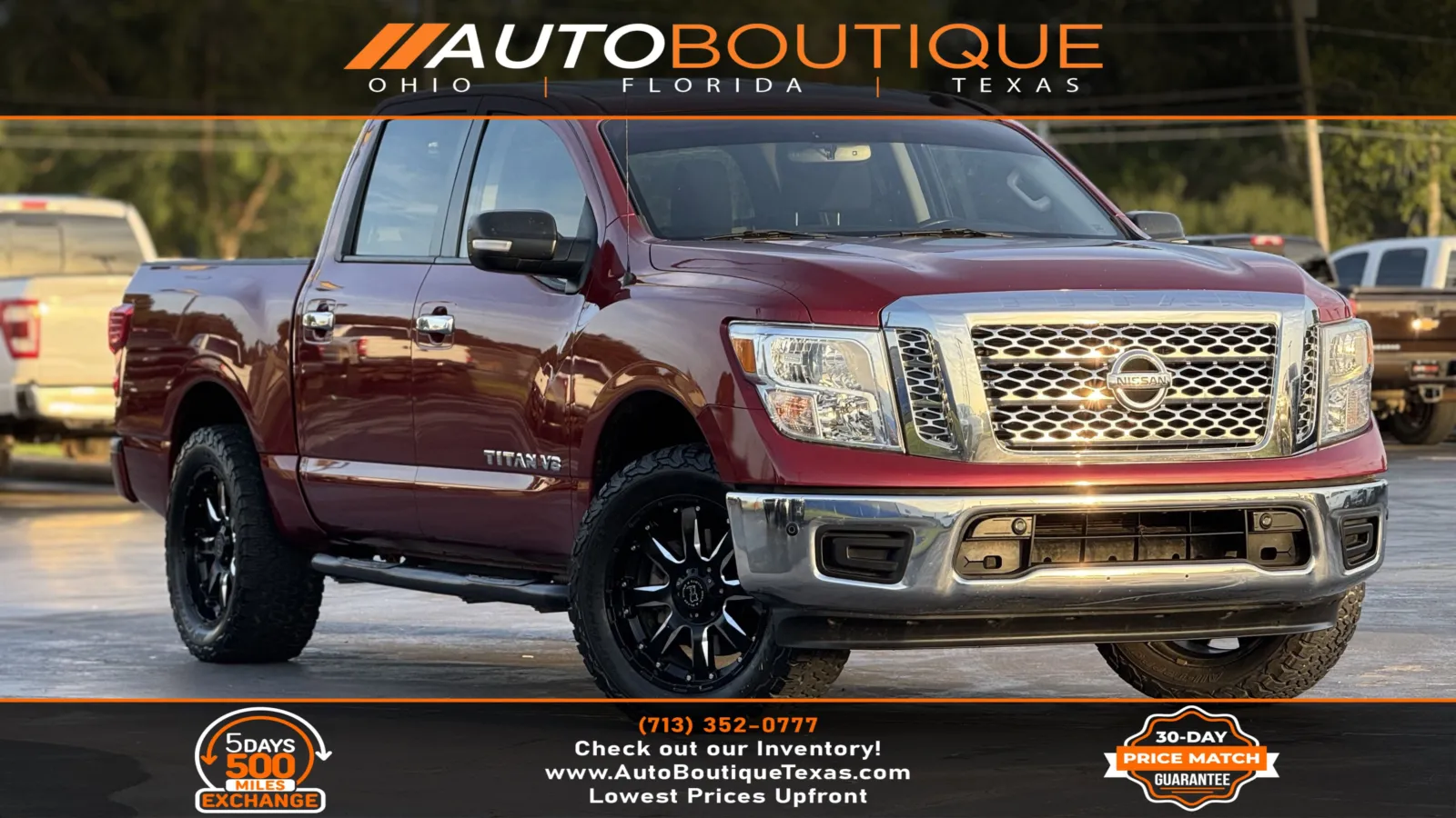 Red 2018 Nissan Titan SV for sale in Alvin, TX