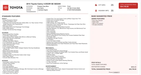 Photos of 2015 Toyota Camry SE for sale in Alvin, TX at Auto Boutique Texas