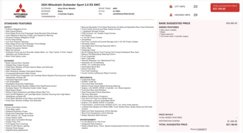 Photos of 2024 Mitsubishi Outlander Sport ES for sale in Alvin, TX at Auto Boutique Texas