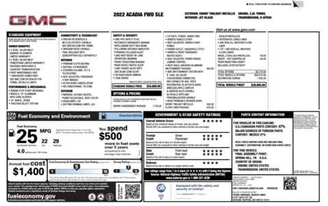 Photos of 2022 GMC Acadia SLE for sale in Alvin, TX at Auto Boutique Texas