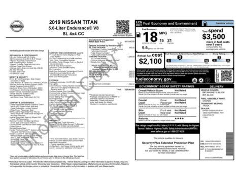 Photos of 2019 Nissan Titan SL for sale in Alvin, TX at Auto Boutique Texas