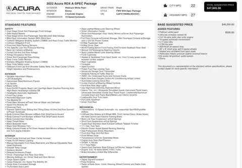 Photos of 2022 Acura RDX w A-Spec Package for sale in Alvin, TX at Auto Boutique Texas