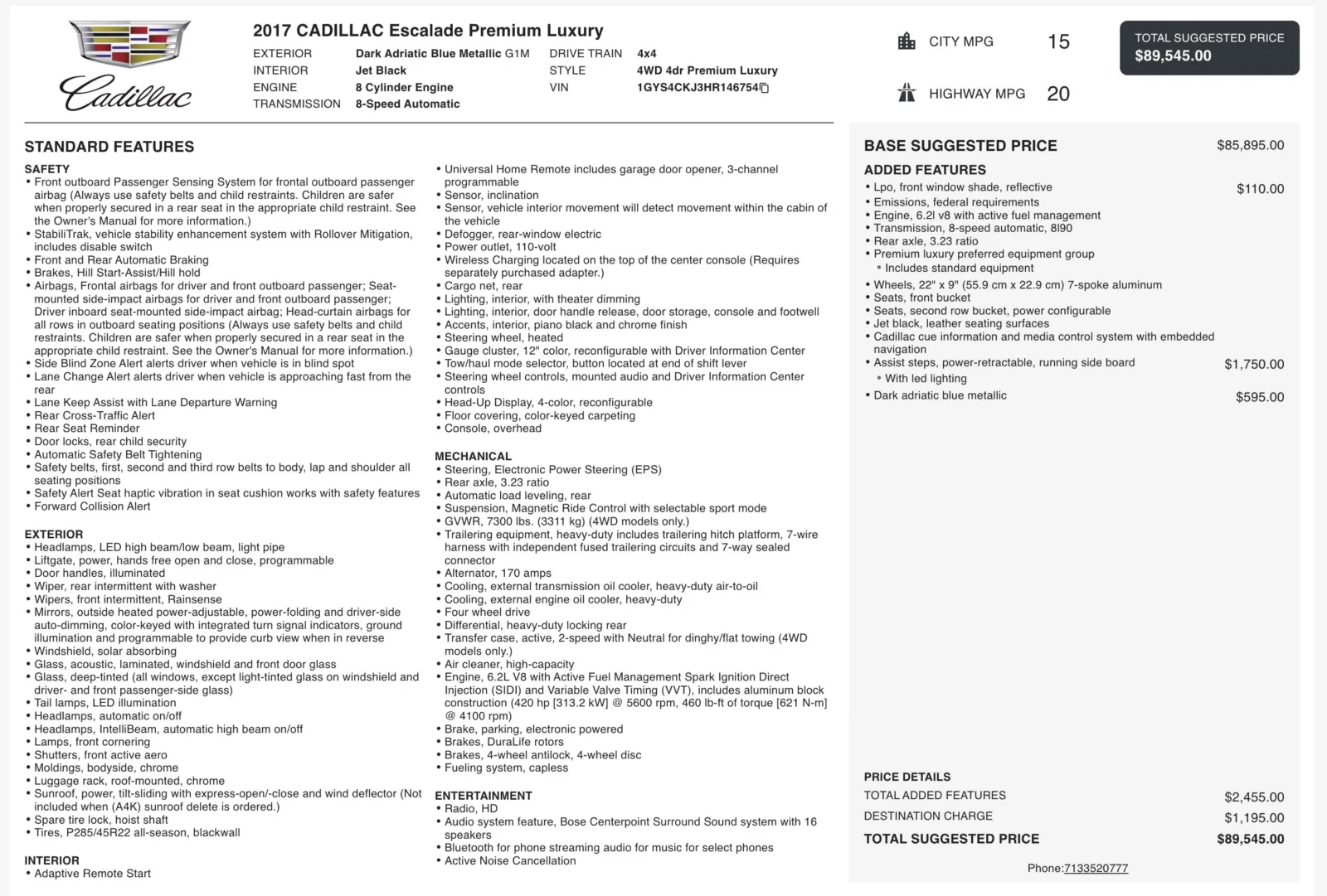 2017 Cadillac Escalade Premium Luxury for sale in Alvin, TX