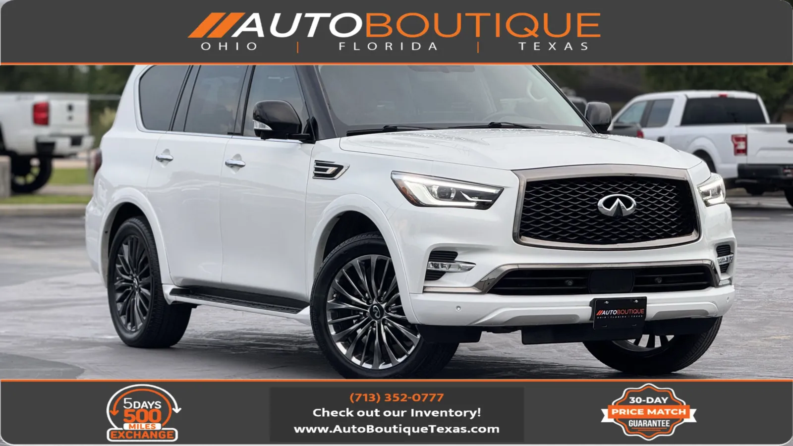 White 2022 INFINITI QX80 PREMIUM SELECT for sale in Alvin, TX