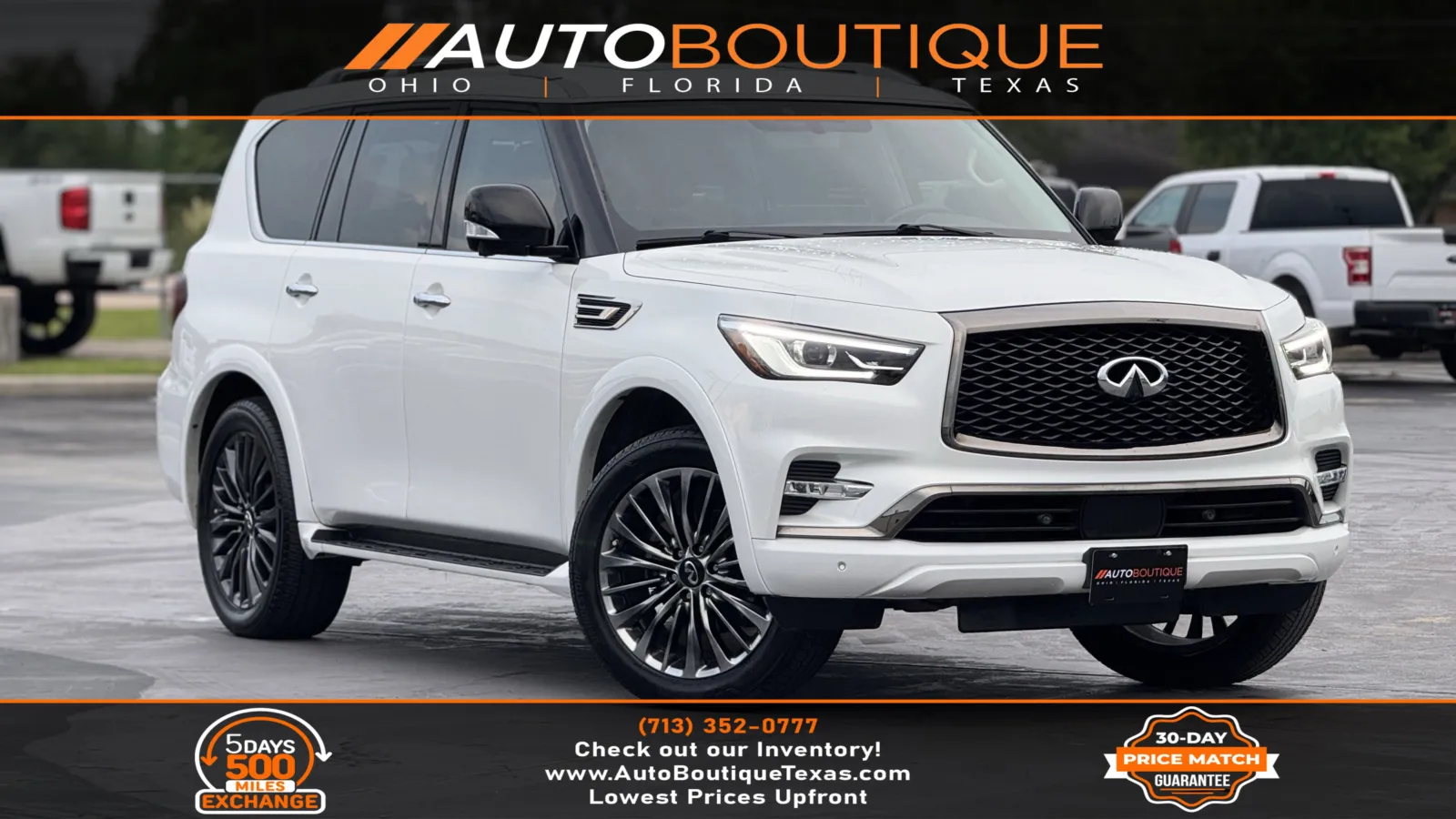 White 2022 INFINITI QX80 PREMIUM SELECT for sale in Alvin, TX