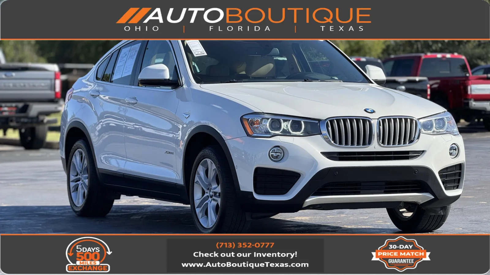 White 2017 BMW X4 XDRIVE2 xDrive28i for sale in Alvin, TX