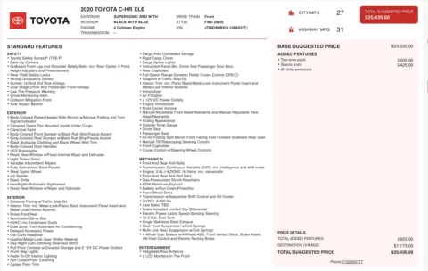 More photos of 2020 Toyota C-HR XLE at Auto Boutique Texas, TX