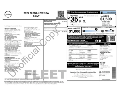 Photos of 2022 Nissan Versa S for sale in Alvin, TX at Auto Boutique Texas