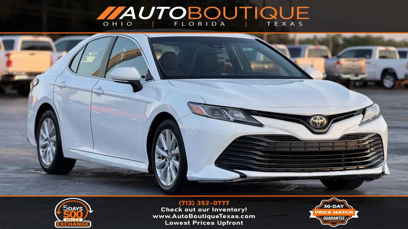 White 2018 Toyota Camry LE for sale in Alvin, TX