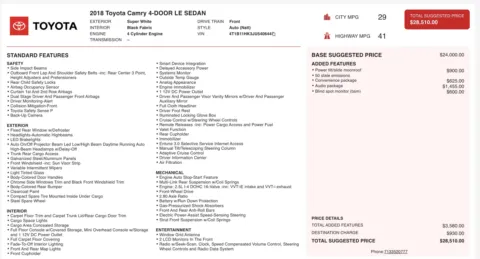Photos of 2018 Toyota Camry LE for sale in Alvin, TX at Auto Boutique Texas