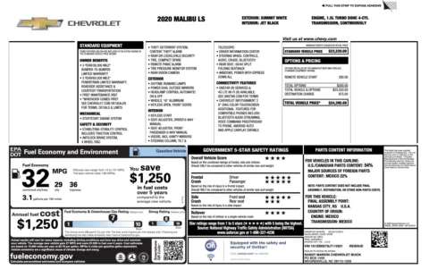 Photos of 2020 Chevrolet Malibu LS for sale in Alvin, TX at Auto Boutique Texas