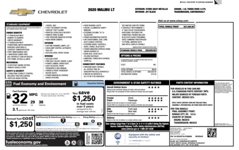 Photos of 2020 Chevrolet Malibu LT for sale in Alvin, TX at Auto Boutique Texas