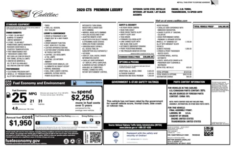Photos of 2020 Cadillac CT5 Premium Luxury for sale in Alvin, TX at Auto Boutique Texas
