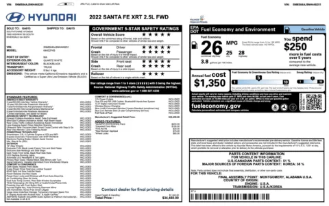 Photos of 2022 Hyundai Santa Fe XRT for sale in Alvin, TX at Auto Boutique Texas