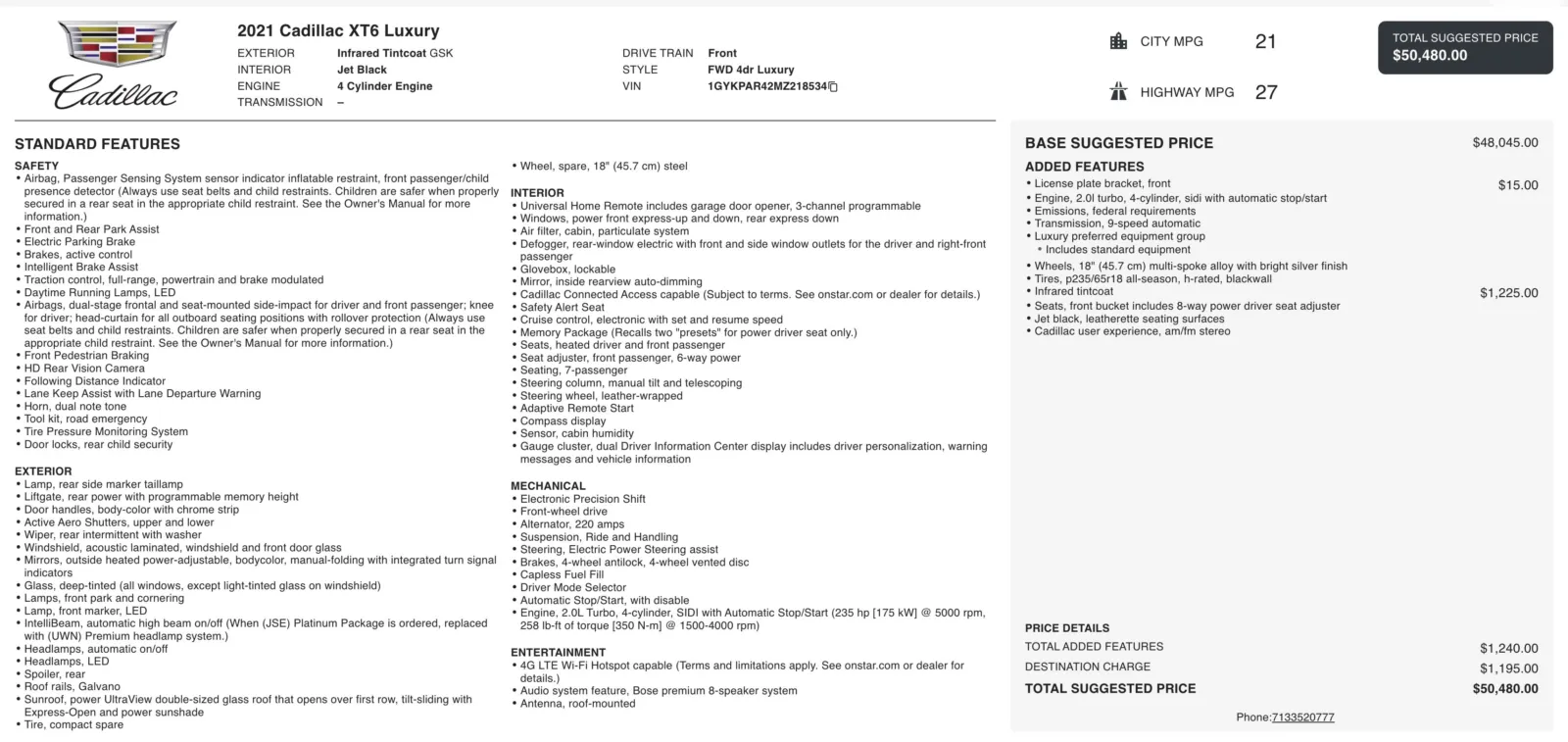 2021 Cadillac XT6 Luxury