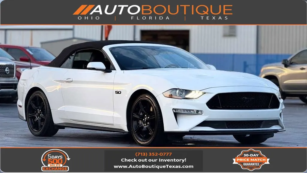 White 2019 Ford Mustang GT Premium for sale in Alvin, TX