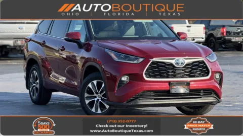 Red 2021 Toyota Highlander Hybrid XLE for sale in Alvin, TX