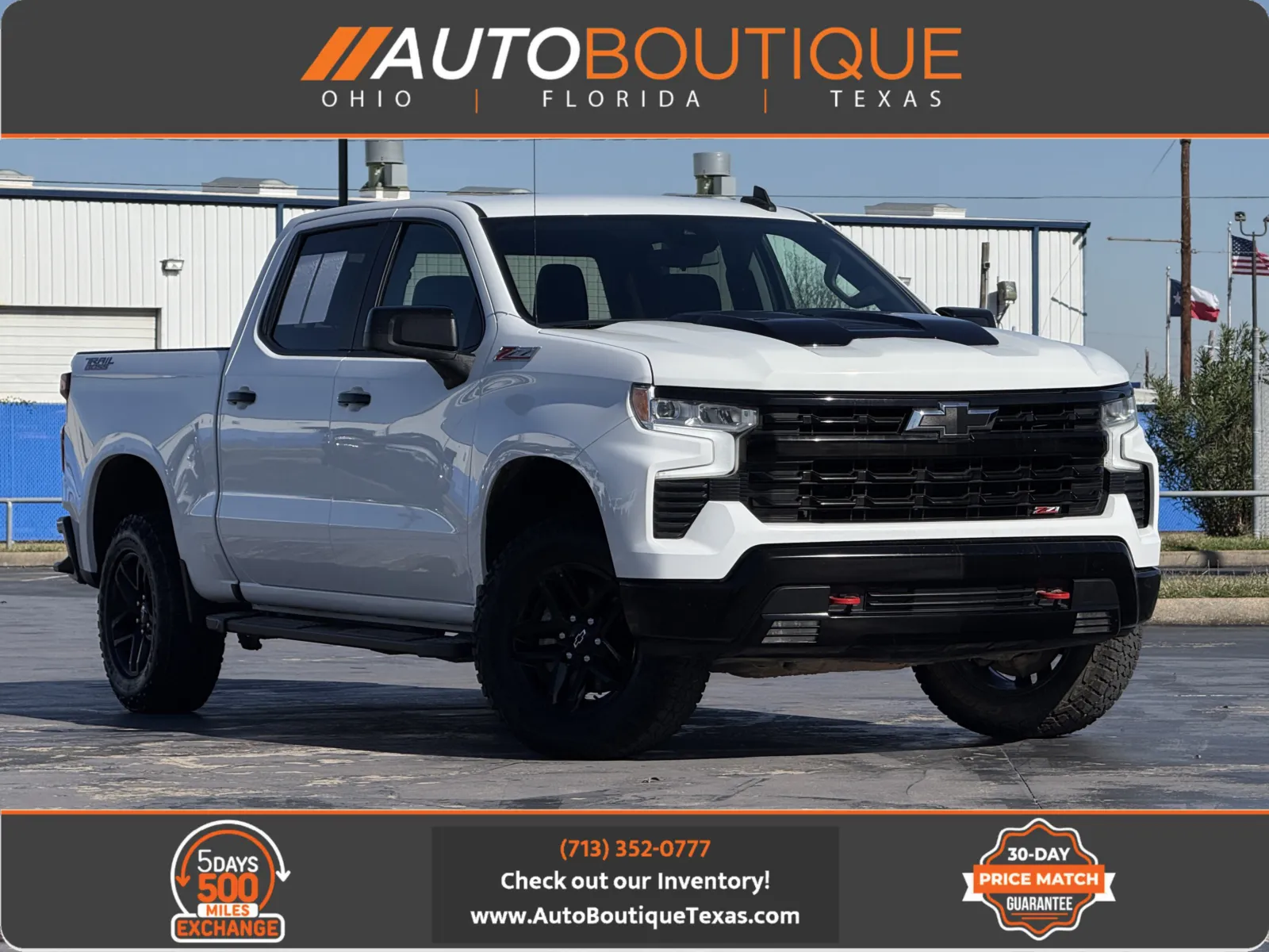 White 2023 Chevrolet Silverado 1500 LT Trail Boss for sale in Alvin, TX