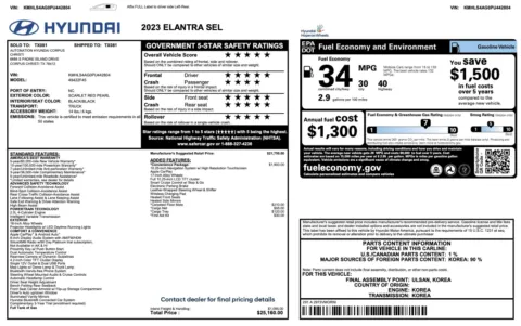 Photos of 2023 Hyundai Elantra SEL for sale in Alvin, TX at Auto Boutique Texas