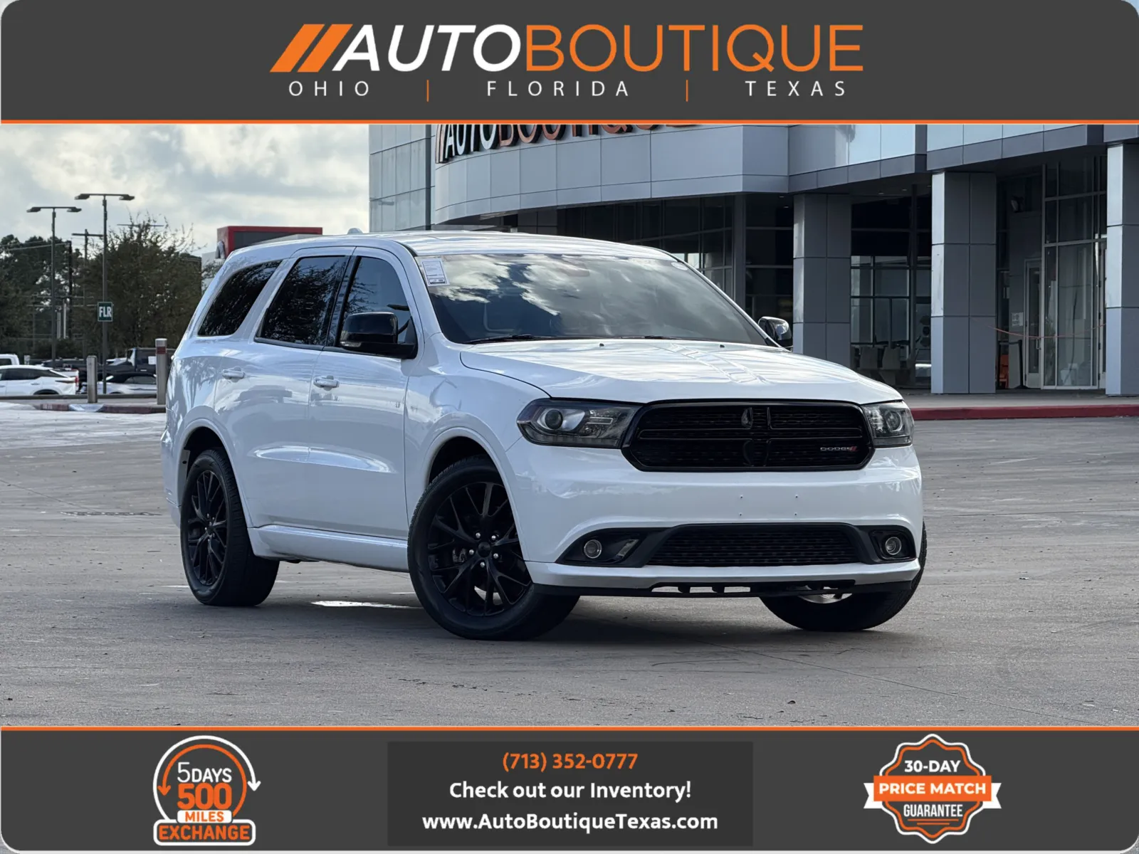 White 2015 DODGE DURANGO R/ R/T for sale in Alvin, TX