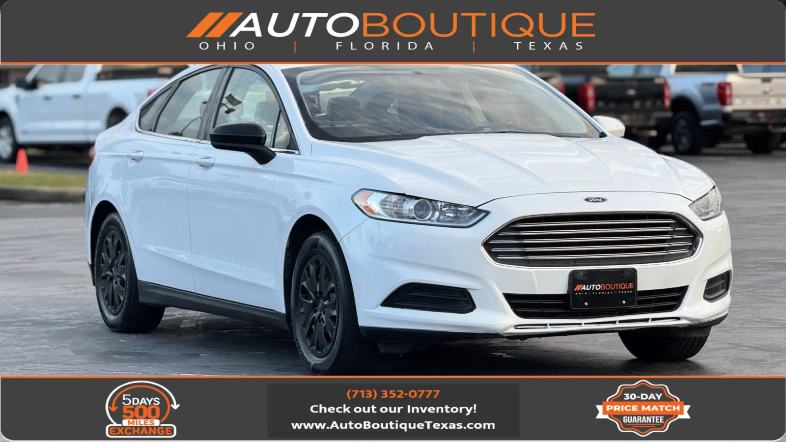 White 2014 Ford Fusion S for sale in Alvin, TX