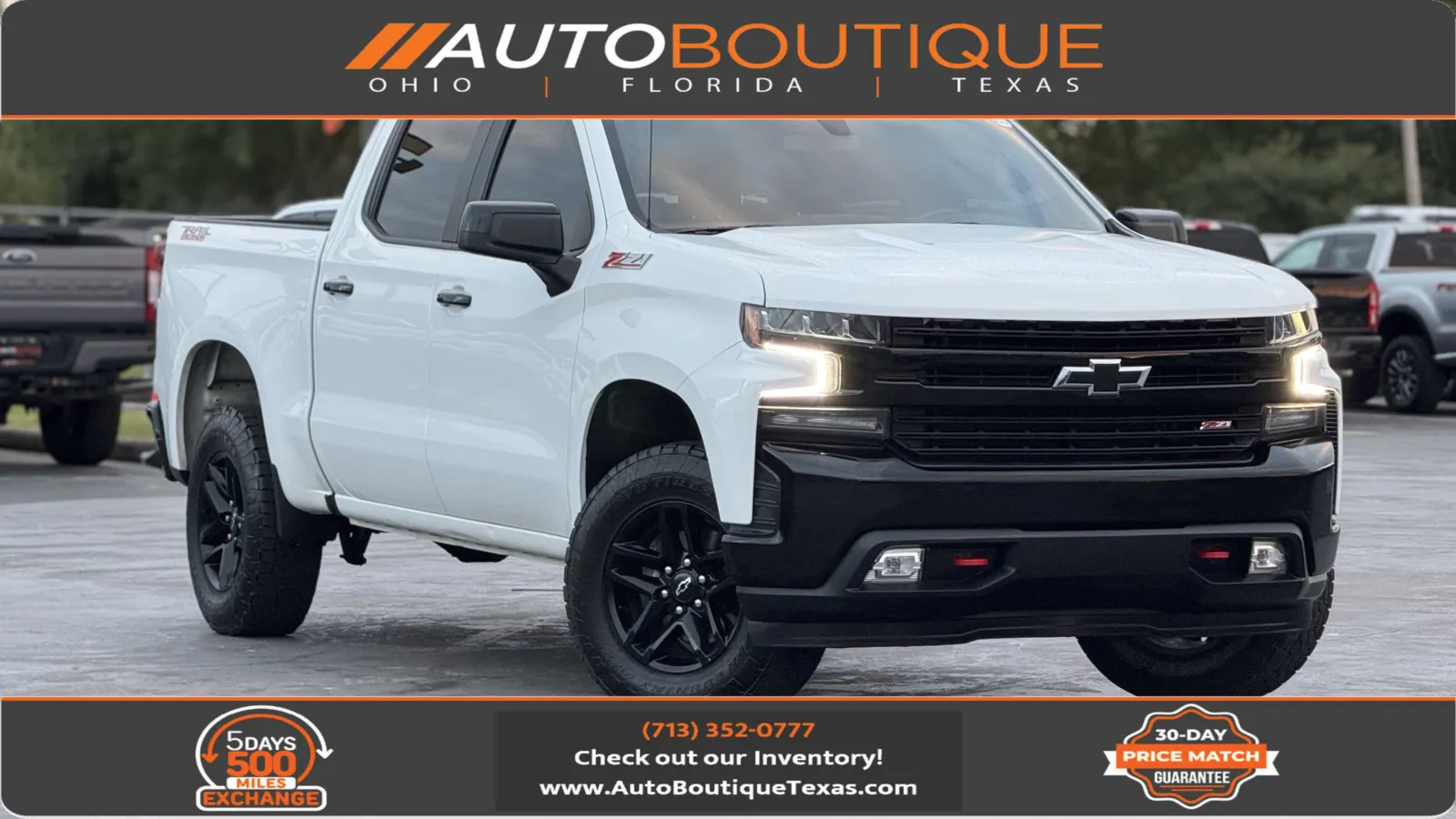 White 2021 Chevrolet Silverado 1500 LT Trail Boss for sale in Alvin, TX