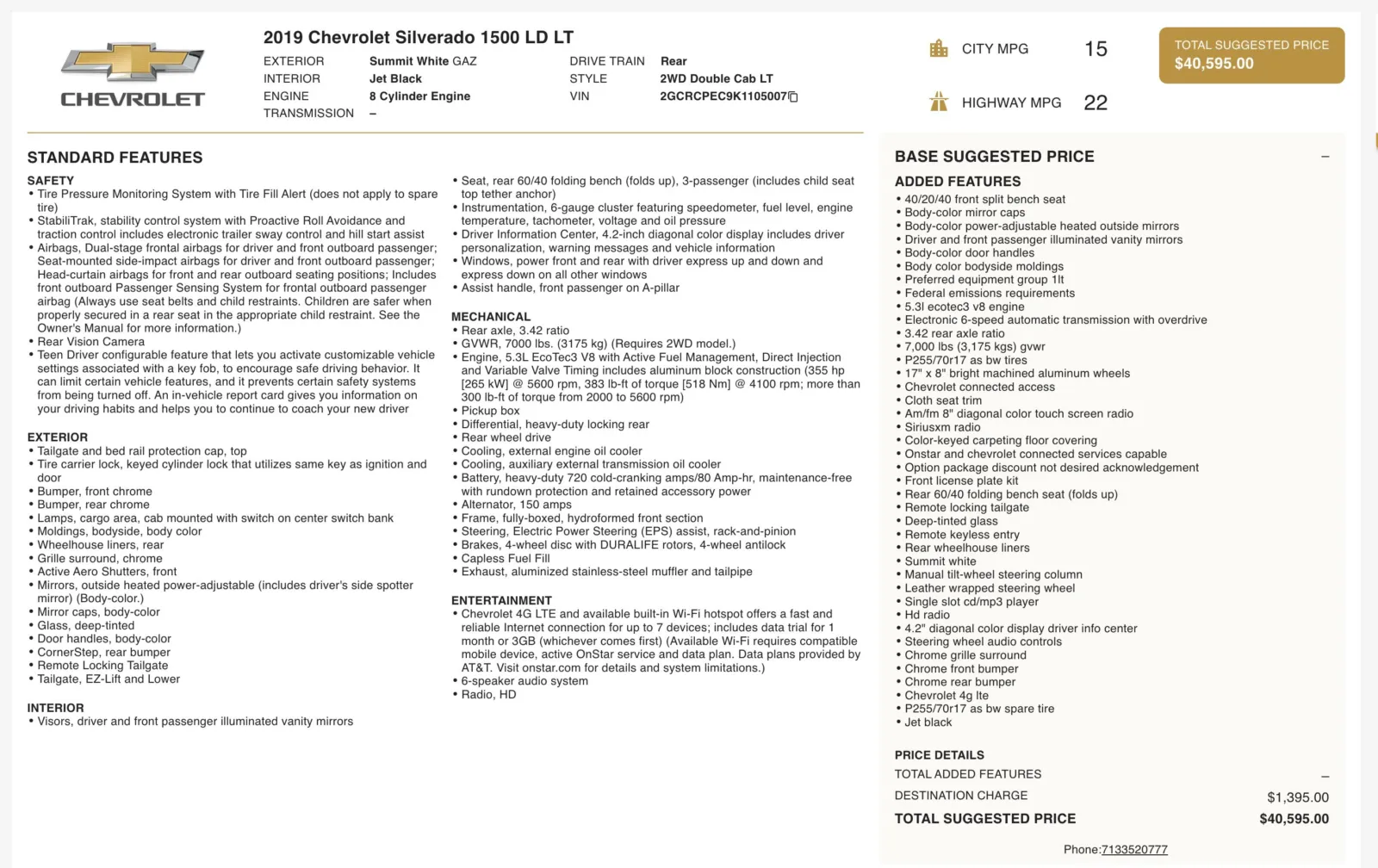 2019 Chevrolet Silverado 1500 LD LT