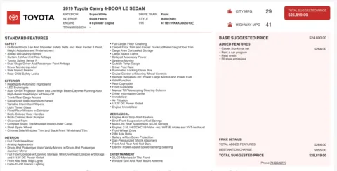 Photos of 2019 Toyota Camry LE for sale in Alvin, TX at Auto Boutique Texas
