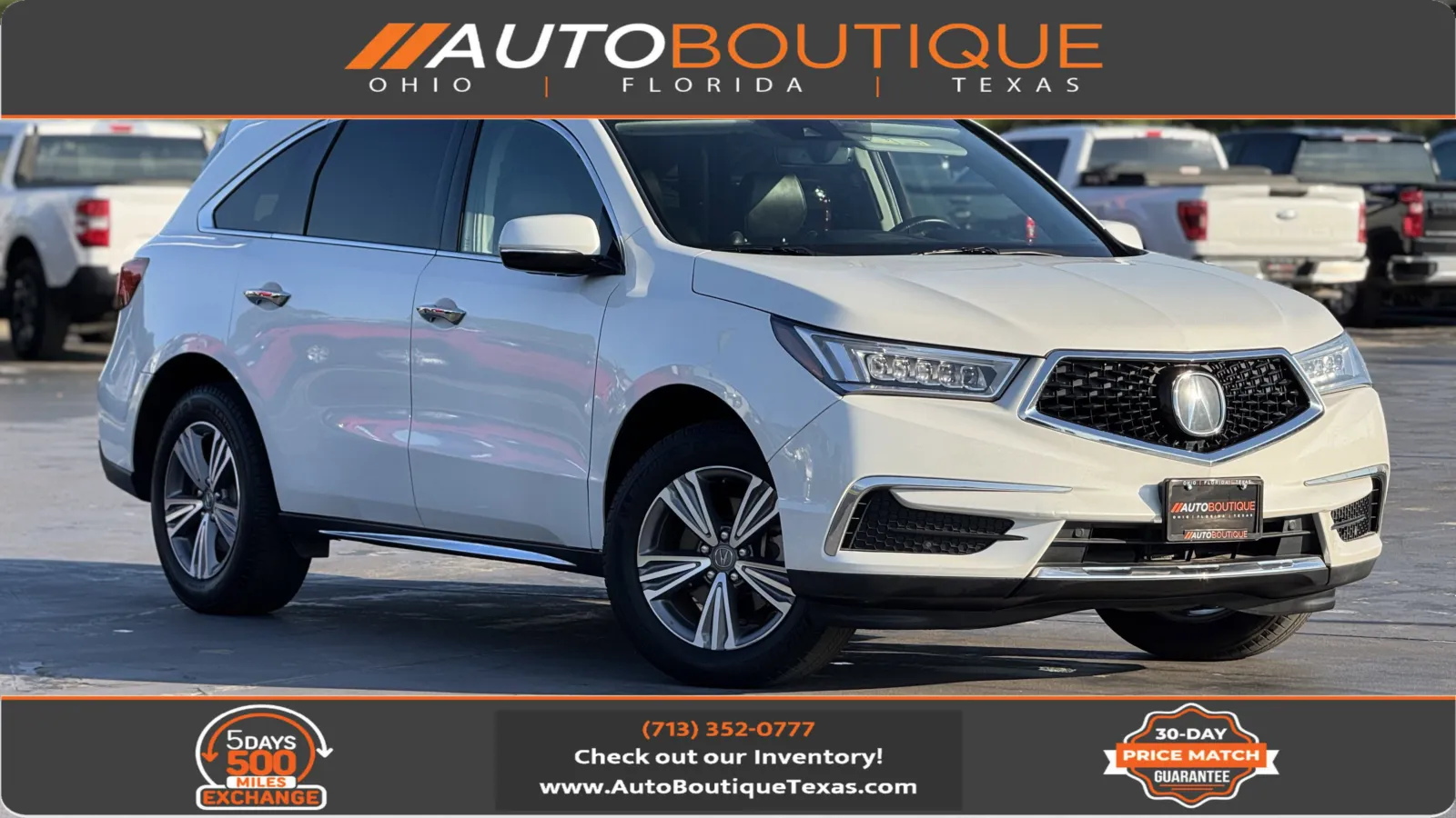 White 2020 Acura MDX SH-AWD for sale in Alvin, TX