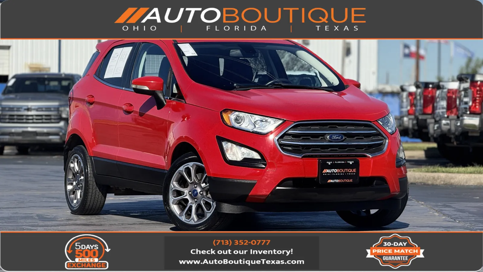 Red 2021 Ford EcoSport Titanium for sale in Alvin, TX