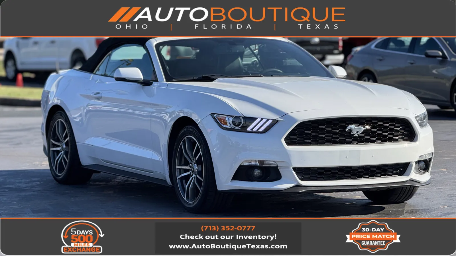 White 2015 FORD MUSTANG EcoBoost Premium for sale in Alvin, TX