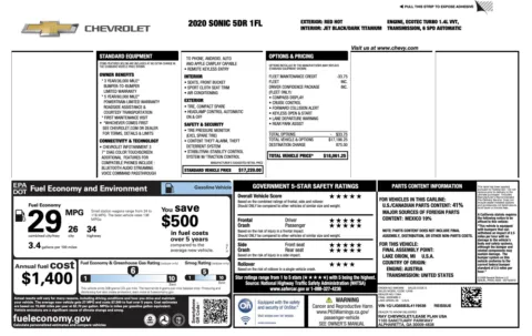Photos of 2020 Chevrolet Sonic LT for sale in Alvin, TX at Auto Boutique Texas