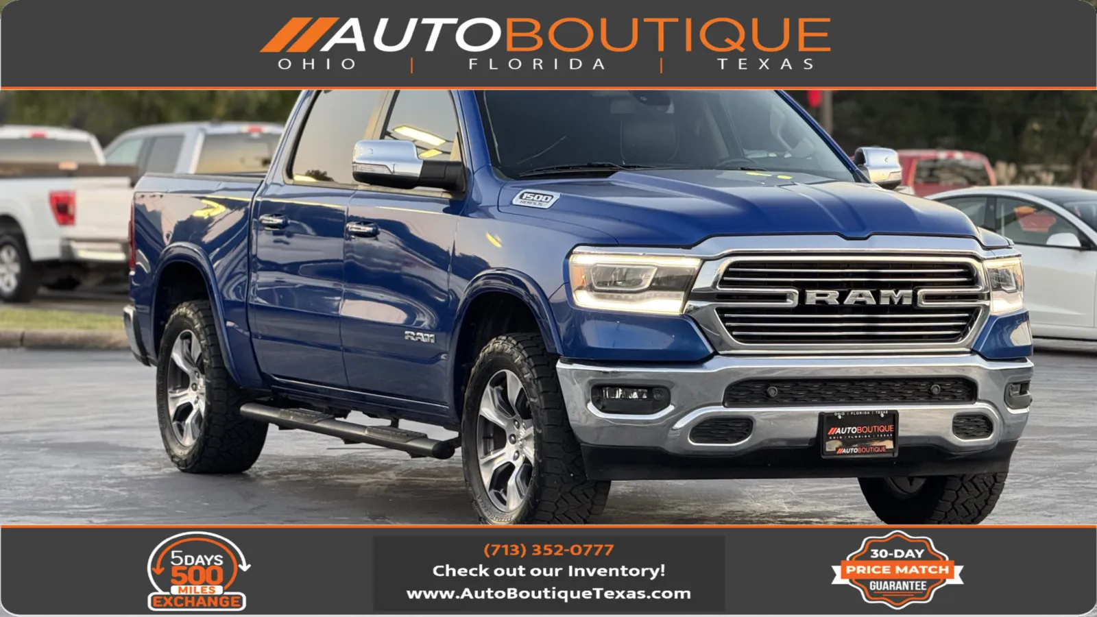 Blue 2019 Ram 1500 Laramie for sale in Alvin, TX