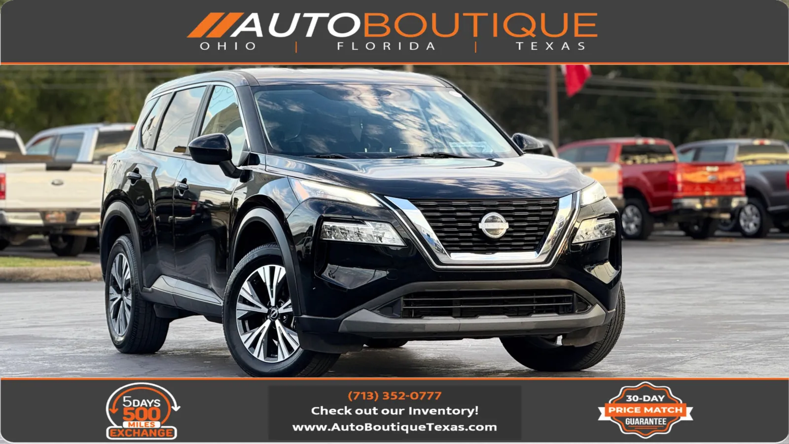 Black 2023 Nissan Rogue SV for sale in Alvin, TX