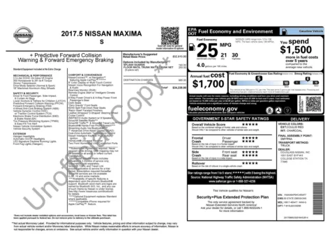 Photos of 2017 Nissan Maxima S for sale in Alvin, TX at Auto Boutique Texas