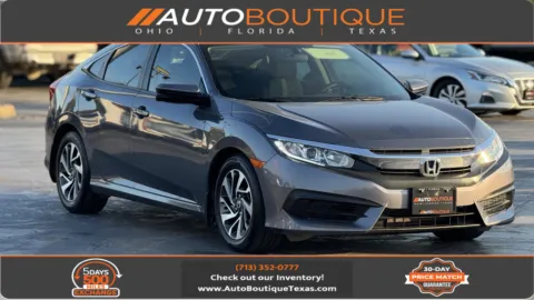 Gray 2016 Honda CIVIC EX for sale in Alvin, TX