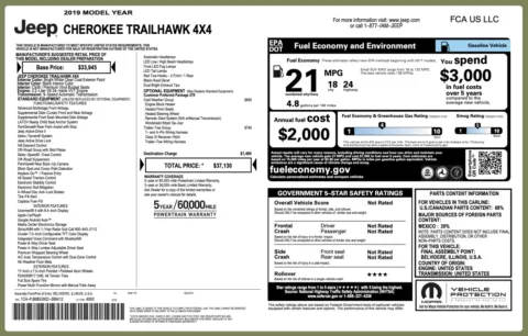 Photos of 2019 Jeep Cherokee Trailhawk for sale in Alvin, TX at Auto Boutique Texas