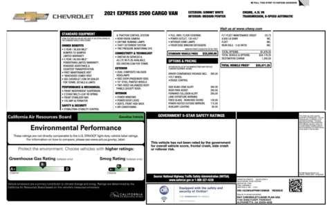 Photos of 2021 Chevrolet Express Cargo Van 2500 for sale in Alvin, TX at Auto Boutique Texas