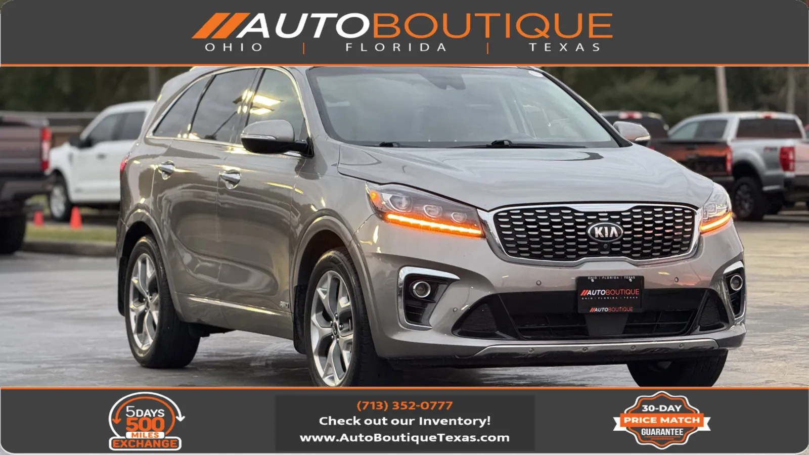 Gray 2019 Kia Sorento SX V6 for sale in Alvin, TX