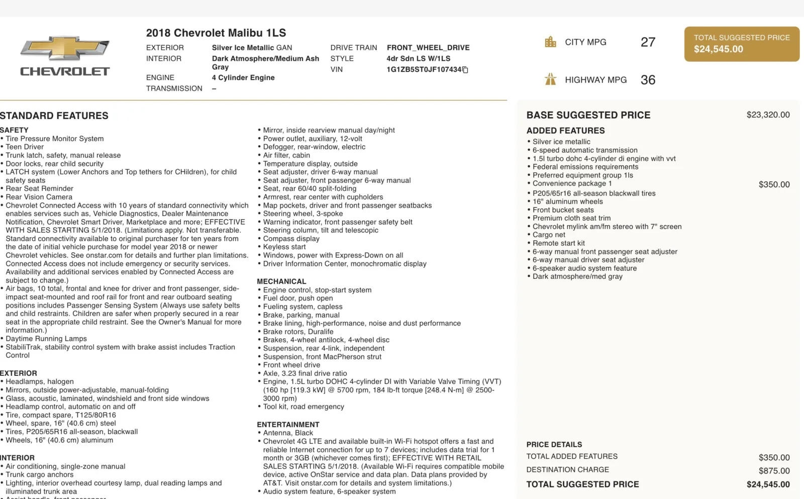 2018 Chevrolet Malibu