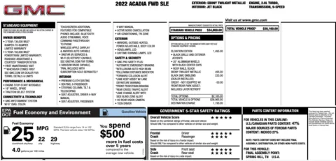Photos of 2022 GMC Acadia SLE for sale in Alvin, TX at Auto Boutique Texas