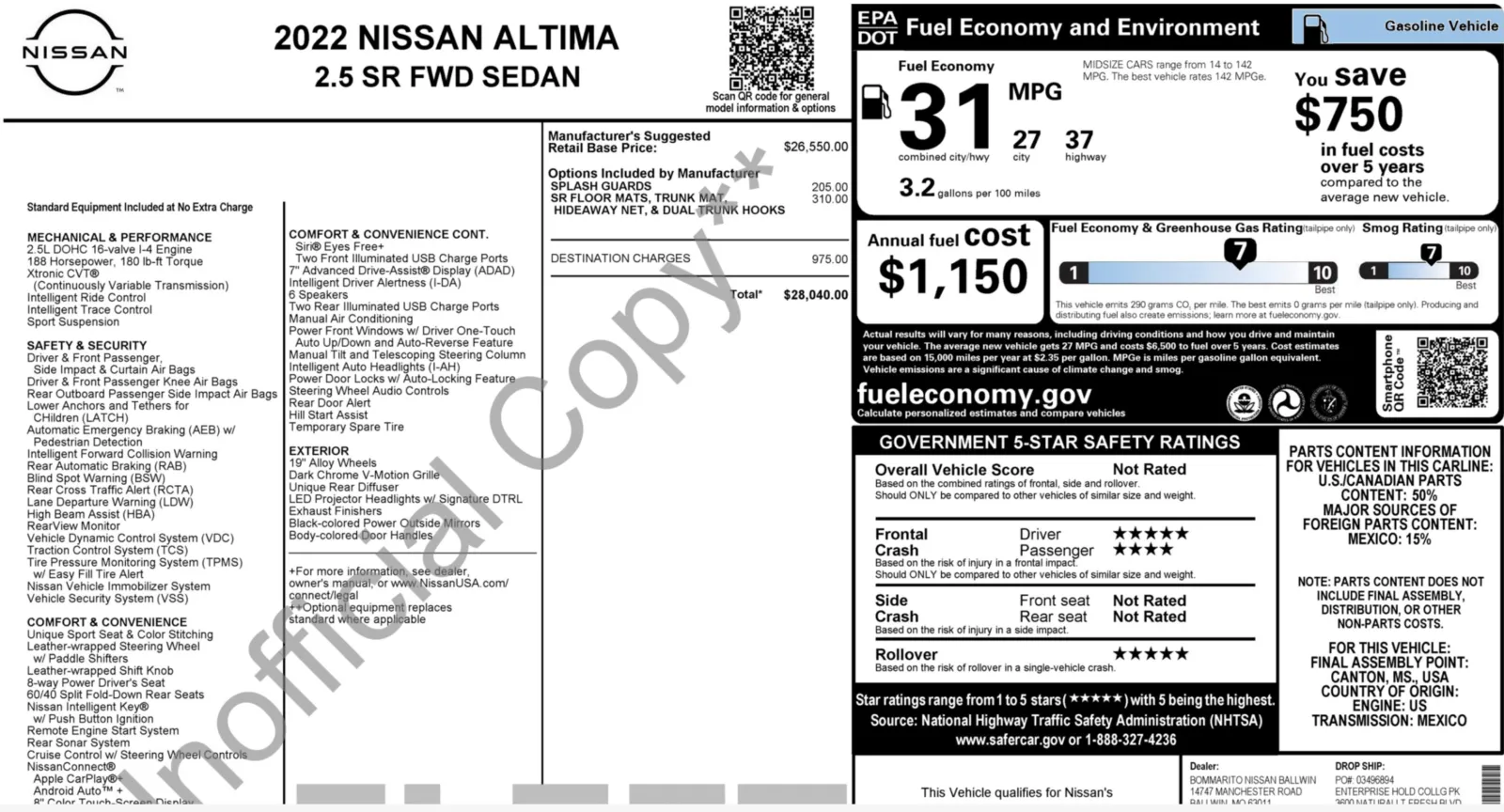 2022 Nissan Altima 2.5 SR for sale in Alvin, TX