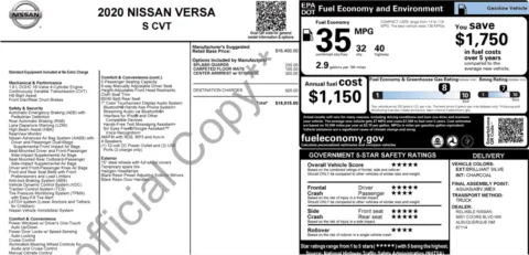 Photos of 2020 Nissan Versa S for sale in Alvin, TX at Auto Boutique Texas